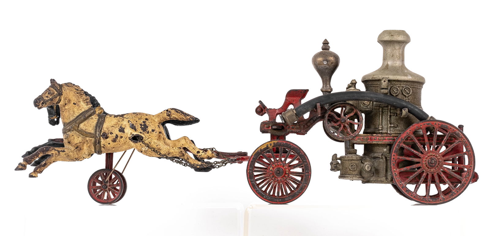 Two Horse Fire Pumper - Cast Iron Toy. (1 of 6)