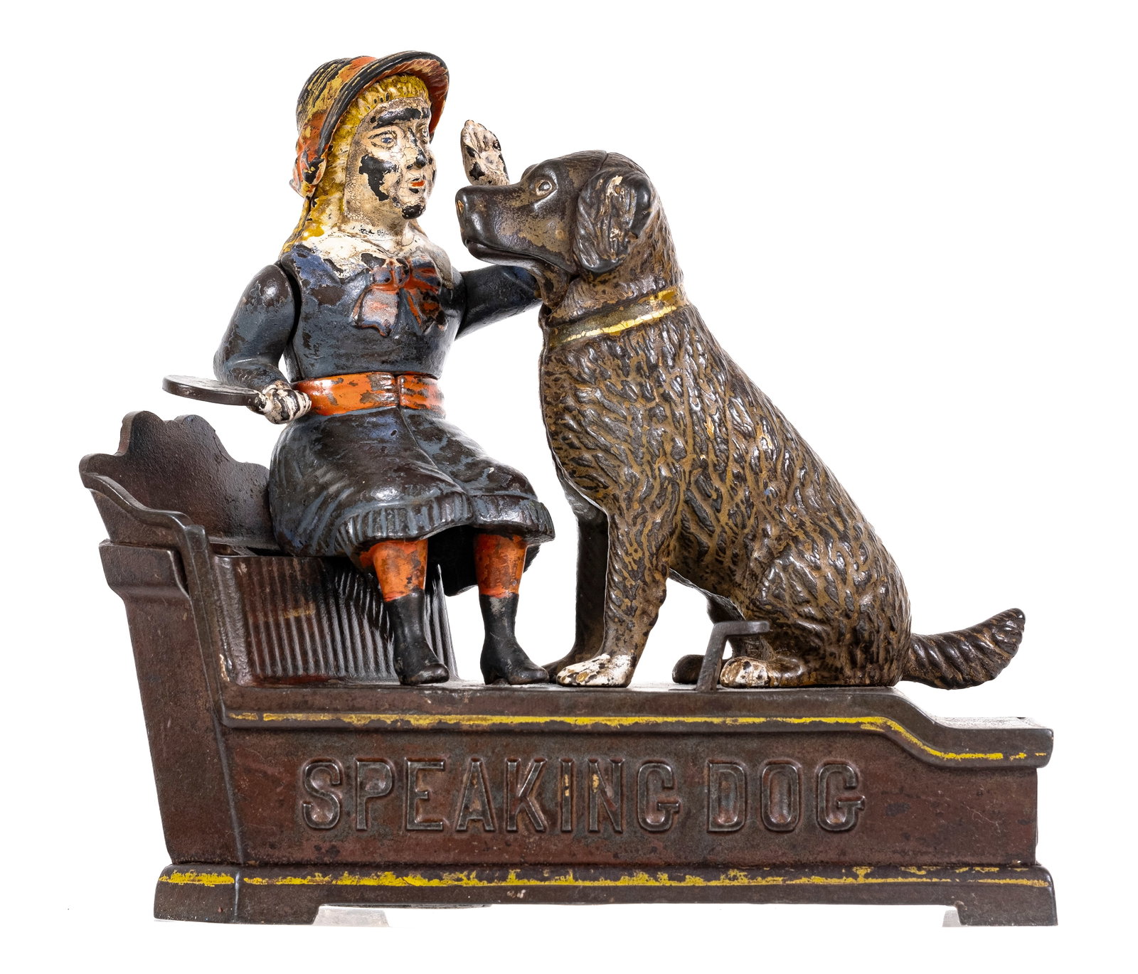 Speaking Dog - Cast Iron Mechanical Bank: Made by the J. & E. Stevens Company. Cromwell, Ct. - Circa 1890's. Made of Cast Iron. Works well.