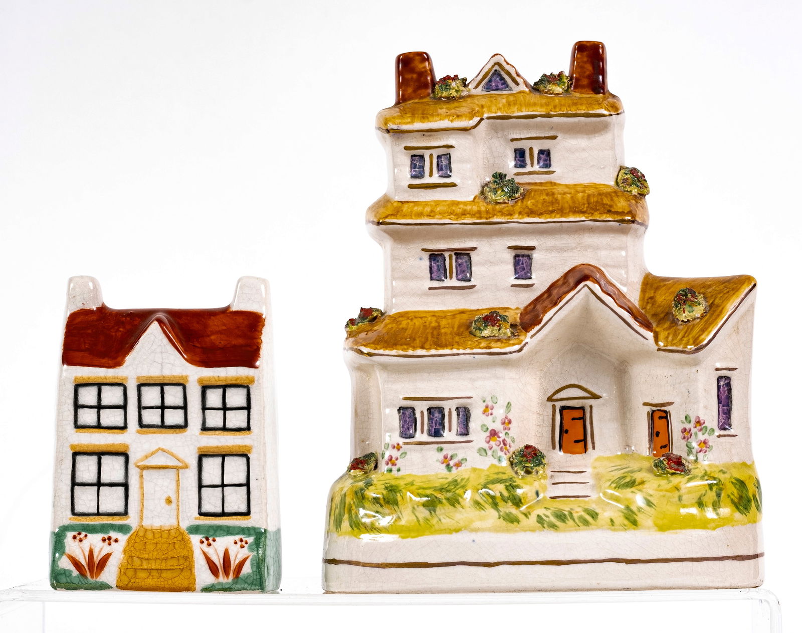 Two Ceramic Building Still Banks (1 of 2)