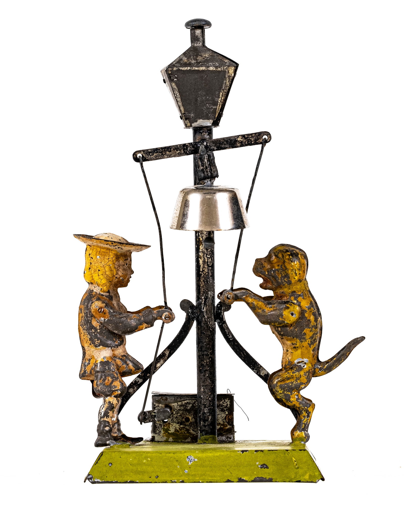 Buster Brown & Tige at Lamp Post - Tin Toy: Made by Gunthermann. German - 1920 - 8 1/4" Tall.