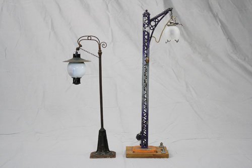Two Train Lamps: Gebruder Bing • Germany – Circa 1920 Material: Tin and Glass