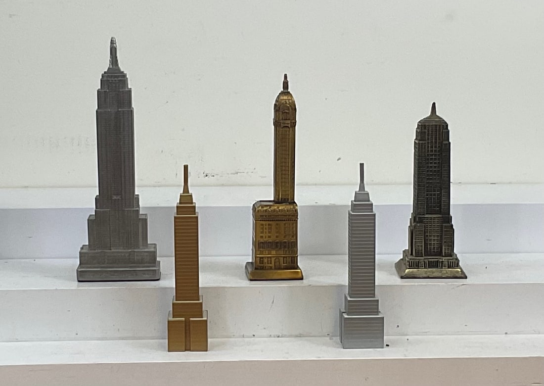 Five New York City Buildings: American 1990/2000s - 6 1/2" - 9" Notes: Near Mint; Included are two empire state buildings, a singer building and two others