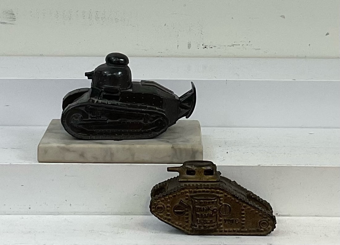 Two Tank Banks: American/German 1919 - 1930s - 4 1/2" - 6"
