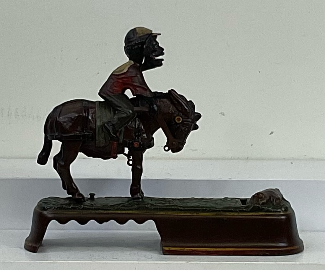 Spise the Mule Jockey Over: Cromwell, CT 1880s - 10" Notes: Made by J&E Stevens Company