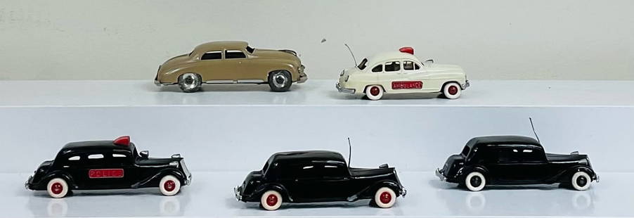 Five Assorted Autos: By Norev (4) Italian (1), European 1960s - 4" - 5" Long