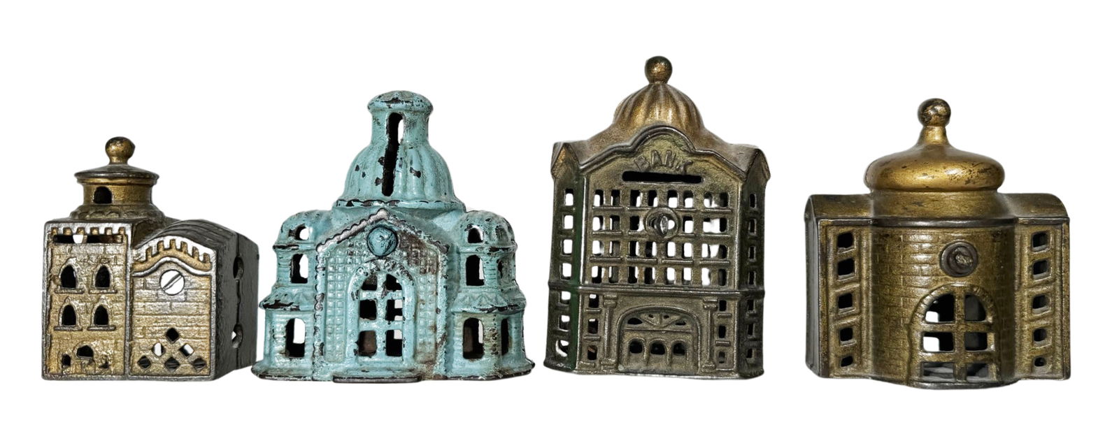 Four Cast Iron Building Banks (1 of 17)