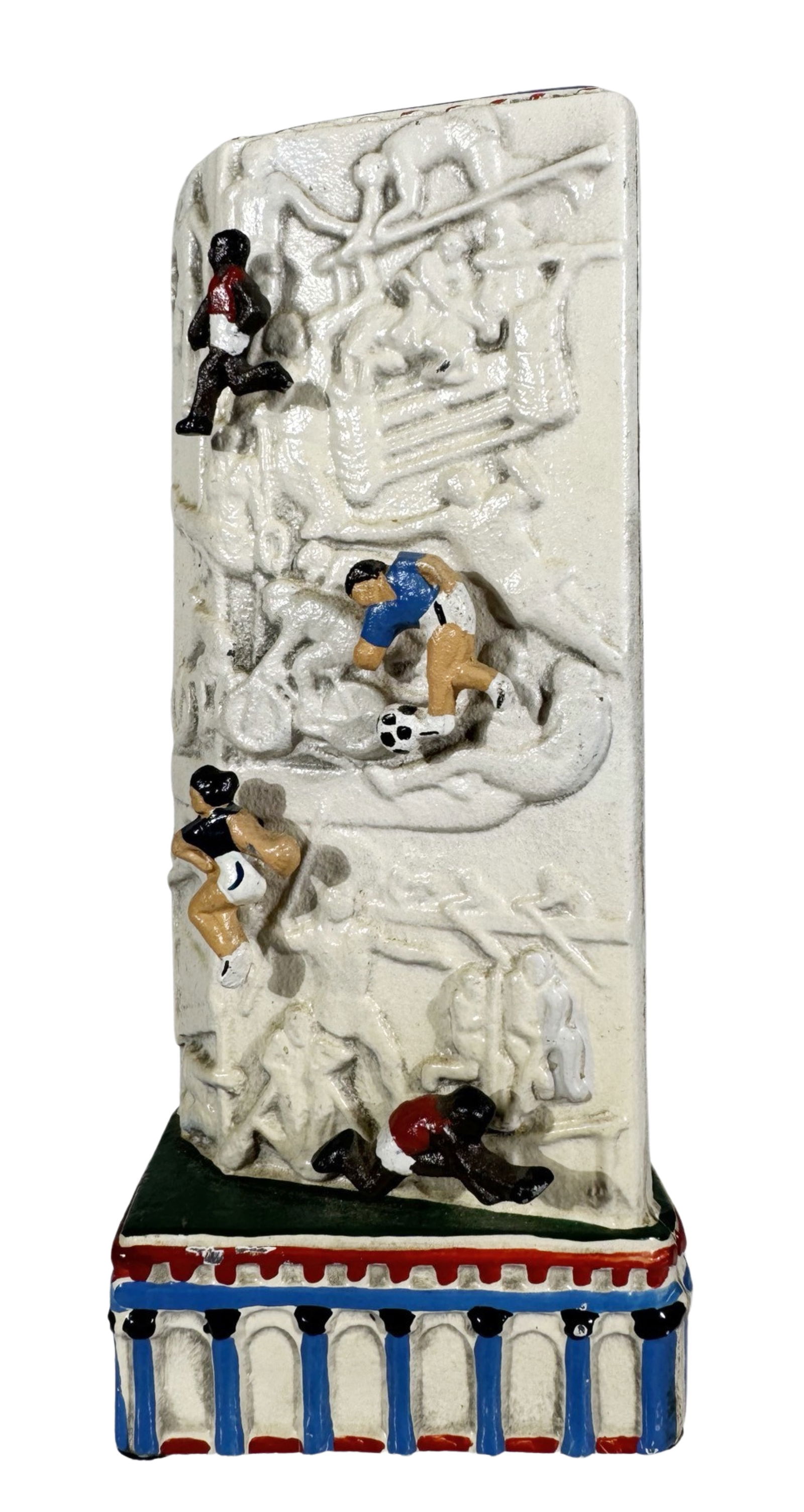 Olympians Mechanical Bank: John Wright Company. Wrightsville, Pennsylvania - 1980's. 10" Tall.