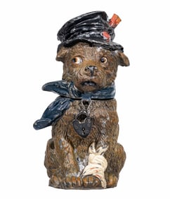 Hobo Dog with Bandaged Paw - Spelter Bank