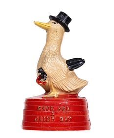 "Save for a Rainy Day" - Cast Iron Bank