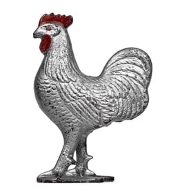 Silver Rooster - Cast Iron Bank