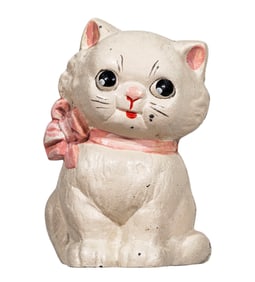 Kitten with Pink Bow - Cast Iron Bank