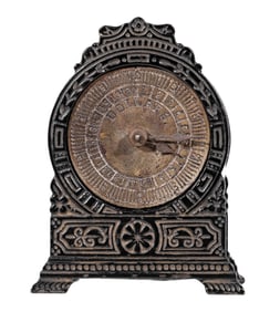Clock with Movable Hands - Cast Iron Bank
