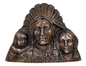 The Indian Family - Cast Iron Still Bank