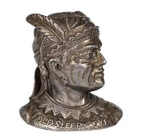 Old Sleepy Eye - Rare Silvered Lead Promo Bank