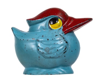 Round Blue Duck - Cast Iron Bank
