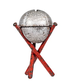 Baseball on Crossed Bats - Cast Iron Bank