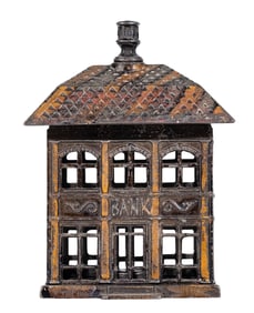 Scarce Finial - Cast Iron Bank