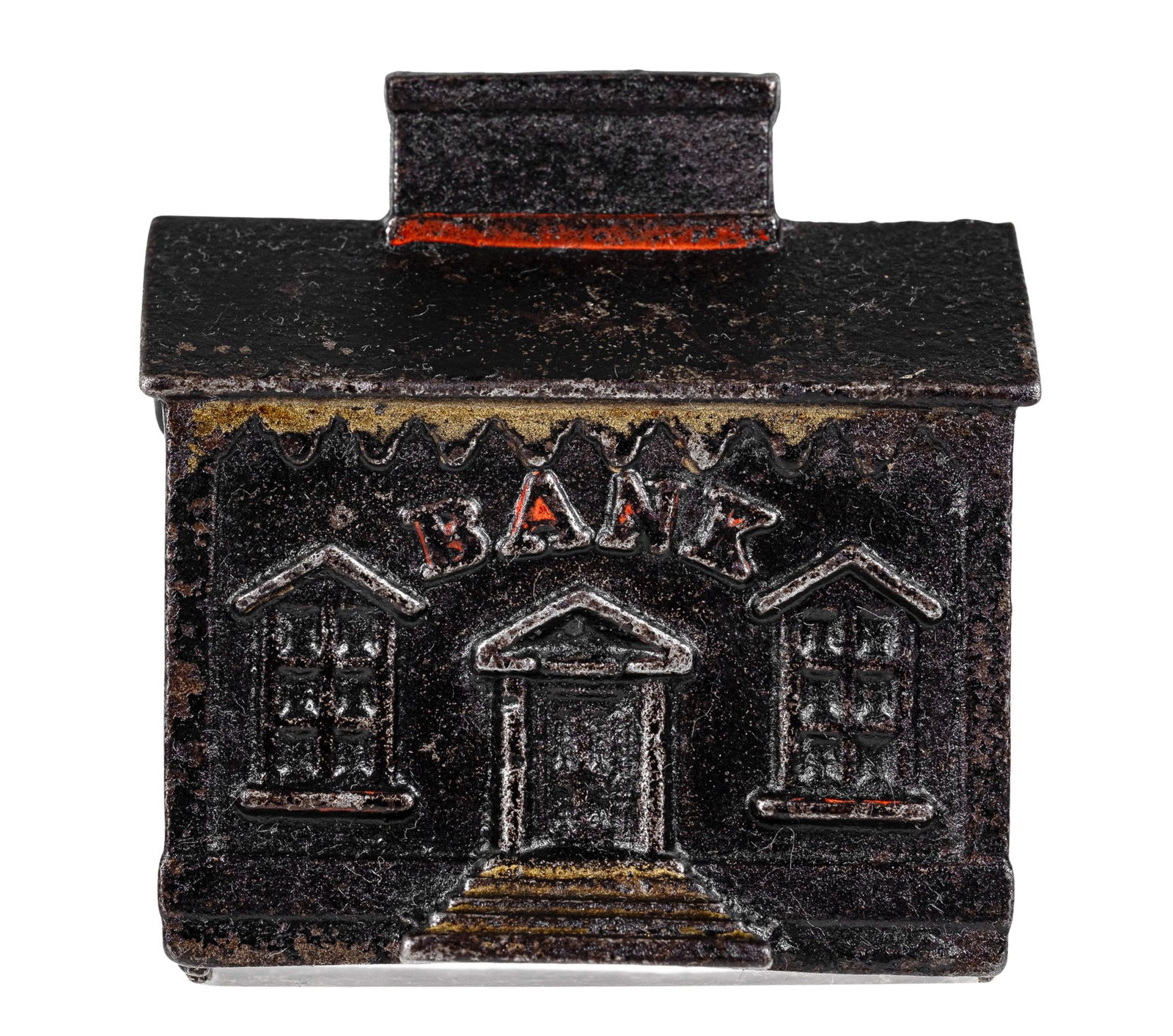 House with Chimney Slot - Cast Iron Bank: Unknown American Maker. Produced Circa 1880's.