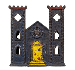 Navy Blue Castle - Cast Iron Bank