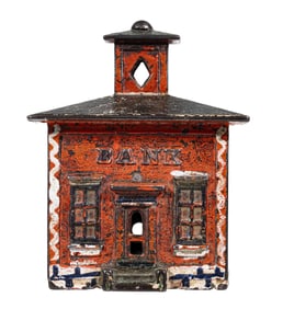 Medium Red Cupola - Cast Iron Bank