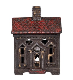 Deluxe Quatrefoil House - Cast Iron Bank