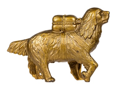 Dog with Pack - Large - Cast Iron Bank