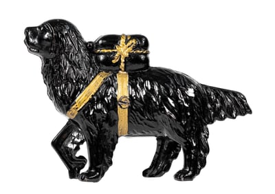 Dog with Pack - Large - Cast Iron Bank