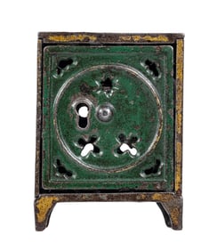 Circle Door Safe - Green - Cast Iron Bank