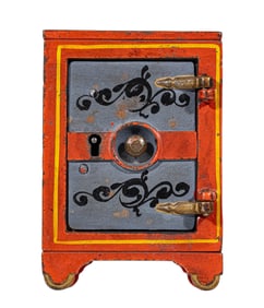 Stenciled Door Safe - Cast Iron Bank
