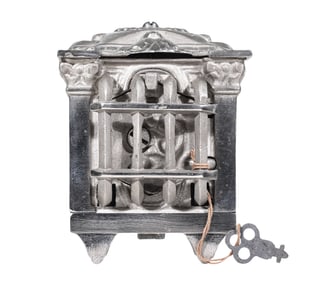 Hexagon Door Safe with Grill - Small - Cast Iron Bank