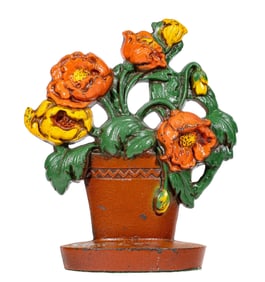 Flowers in a Clay Pot - Cast Iron Doorstop