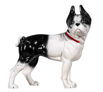 Boston Terrier - Cast Iron Doorstop: Made by Hubley Mfg. Company. Lancaster, Pa. - Circa 1930 - 10" Tall.