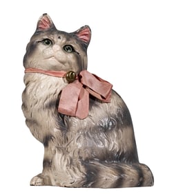 Seated Cat with Bow - Cast Iron Doorstop