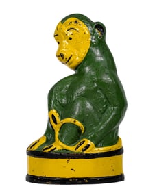 Monkey on Drum - Cast Iron Doorstop