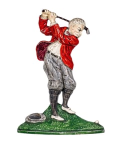 Overhead Swinging Golfer - Cast Iron Doorstop