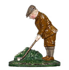 Golfer Putting - Cast Iron Doorstop