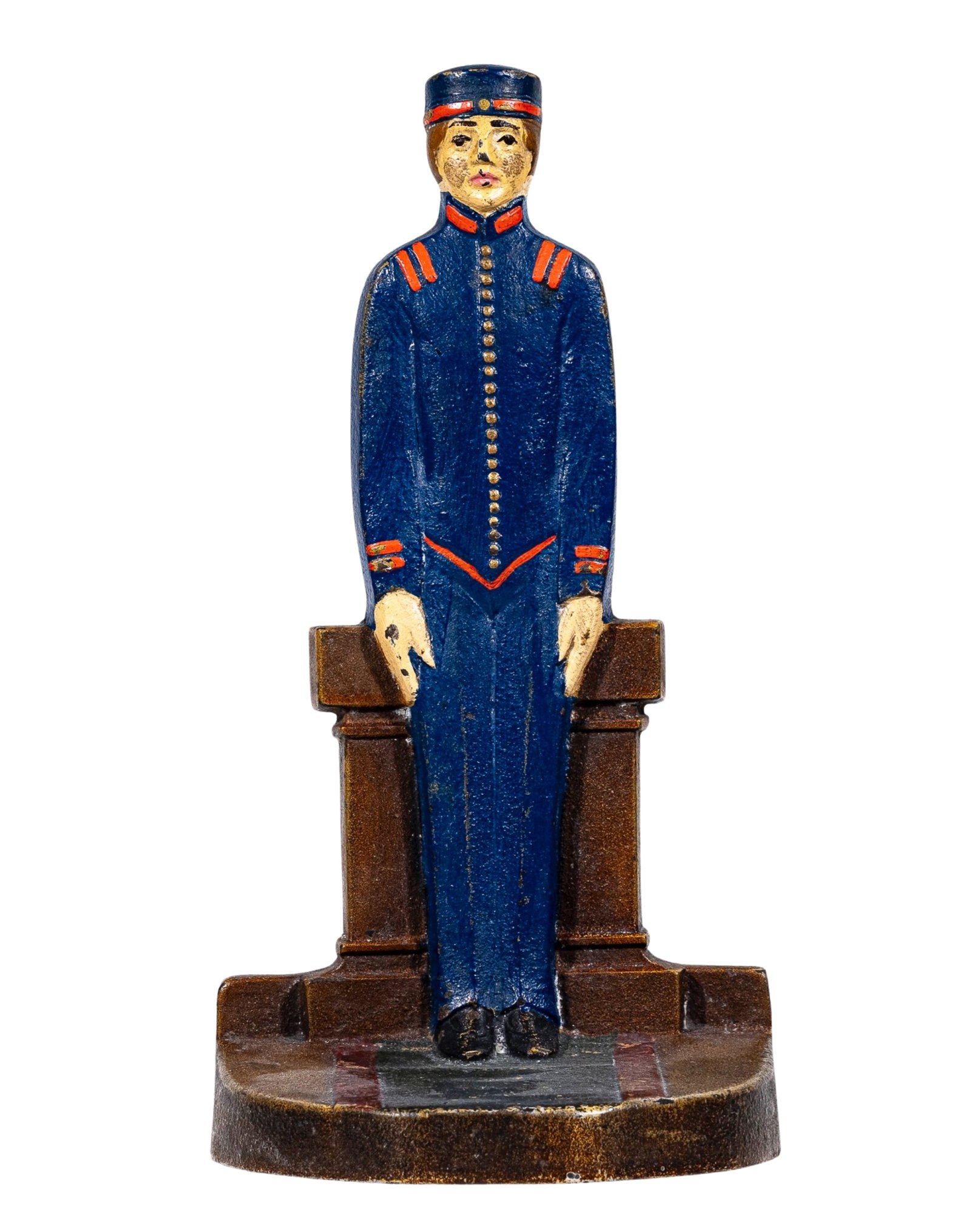 Bellhop - Cast Iron Doorstop: Made by Hubley Mfg. Company. Lancaster, Pa. - Circa 1920's - 9" Tall.