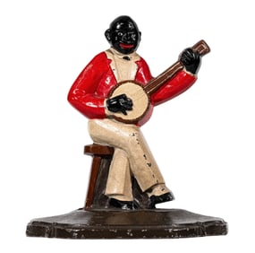 Minstrel with Banjo - Cast Iron Doorstop