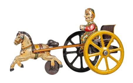 Mechanical Clown Cart - Tin Toy