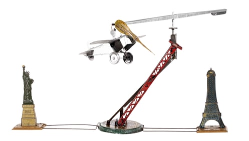 New York to Paris Airplane - Tin Toy