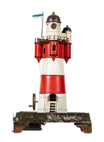Lighthouse with Working Circulating Light - Tin Toy
