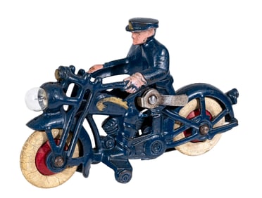 Police Motorcycle - Cast Iron Toy