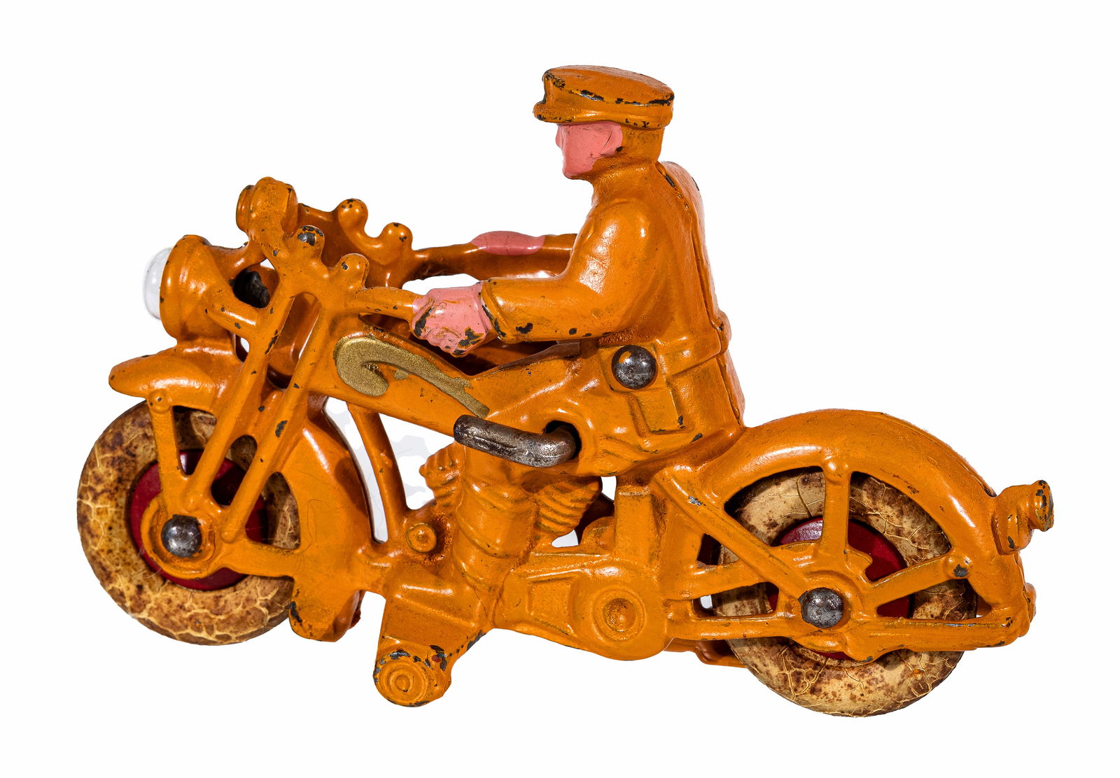 Police Motorcycle with Working Headlight - Cast Iron Toy (1 of 4)
