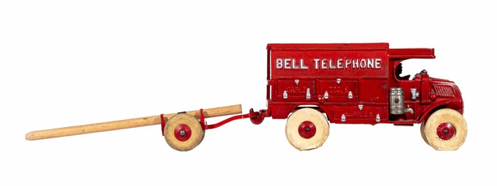 Bell Telephone Truck - Red - Cast Iron Toy