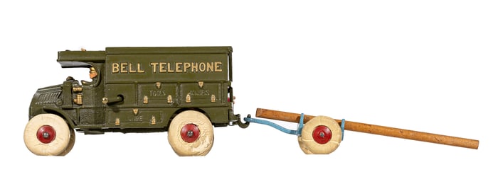 Bell Telephone Truck - Green - Cast Iron Toy