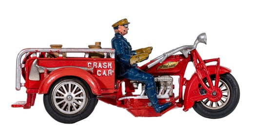Deluxe Crash Car Motorcycle - Cast Iron Toy