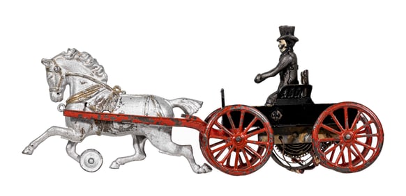 Rare Mechanical Buckboard - Cast Iron Toy