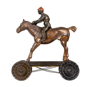 Articulated Horse and Jockey - Cast Iron Toy