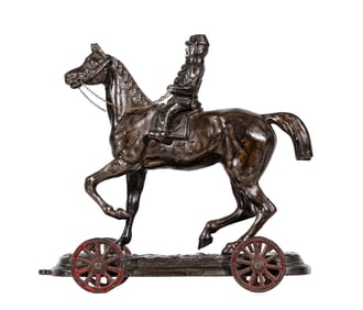 Cavalry Officer on Horse - Cast Iron Toy
