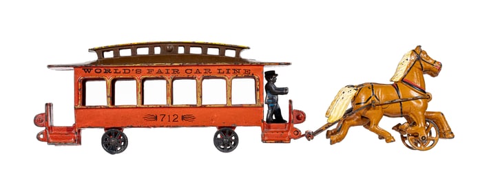 World's Fair Car Line Trolley for Columbian Expo - Cast Iron Toy